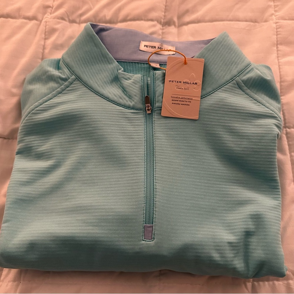 Peter Millar Beaumont Quarter-Zip Pullover | Blue | Men’s 2XL NEW - Picture 6 of 6